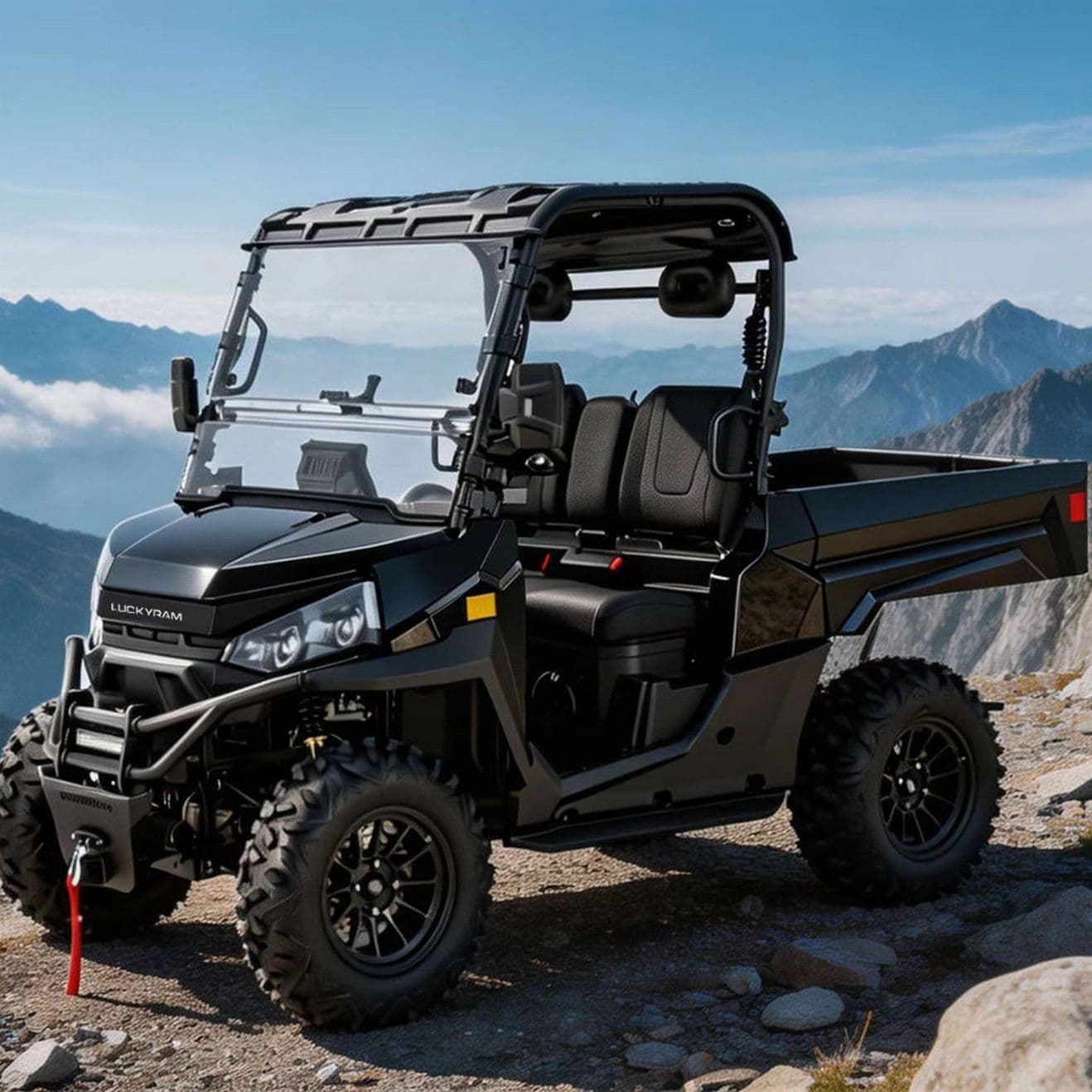 농장 목장용 4WD 전기 UTV 14인치 오프로드 타이어 350kg 덤프 침대