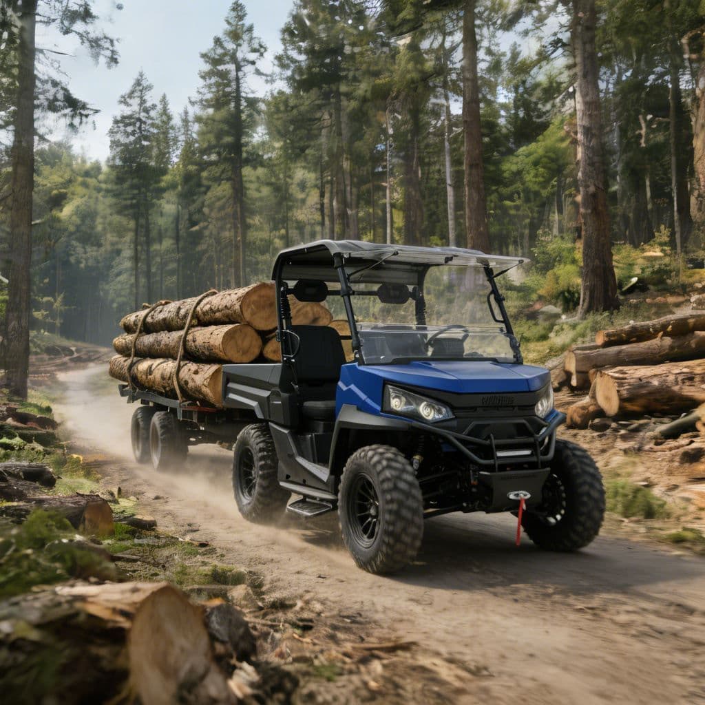 사냥 현장용 4WD 전기 UTV 73.6V 리튬 배터리 PKE 열쇠 없음