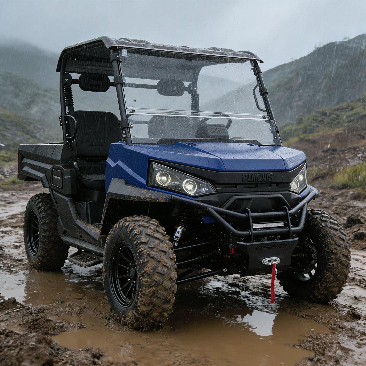 PKE 열쇠가 없는 시동 시스템 10KW AC 모터 전기 UTV 400A 컨트롤러 80-100km 범위 4WD